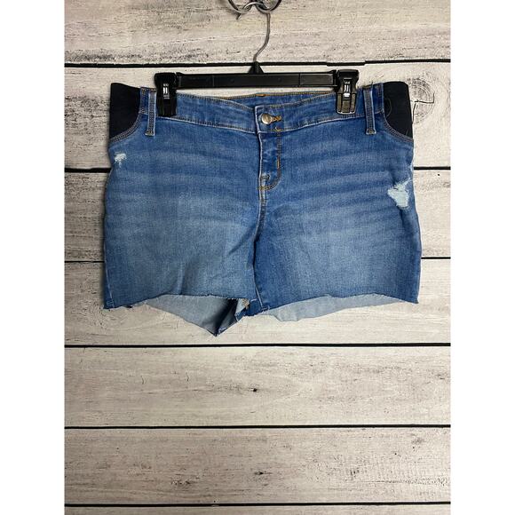 NWT Isabel Maternity by Ingrid Midi Jean Shorts - Size 10 - Picture 1 of 4